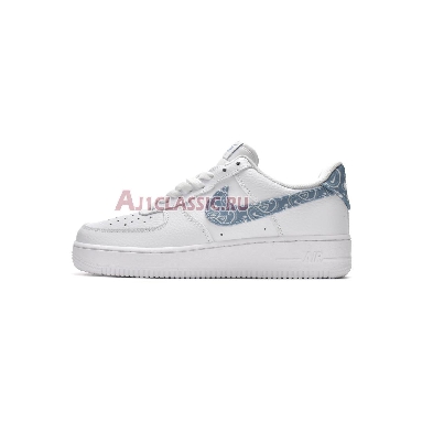 Nike Air Force 1 07 Essentials Blue Paisley DH4406-100 White/Worn Blue/White Mens Womens Shoes