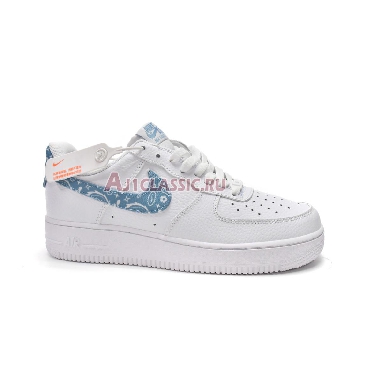 Nike Air Force 1 07 Essentials Blue Paisley DH4406-100 White/Worn Blue/White Mens Womens Shoes