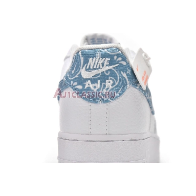 Nike Air Force 1 07 Essentials Blue Paisley DH4406-100 White/Worn Blue/White Mens Womens Shoes