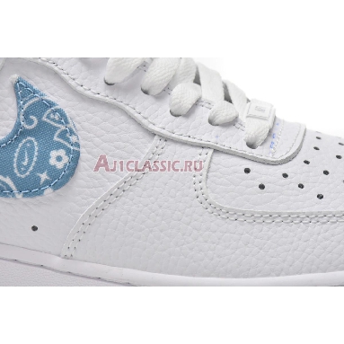 Nike Air Force 1 07 Essentials Blue Paisley DH4406-100 White/Worn Blue/White Mens Womens Shoes