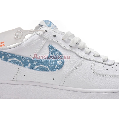 Nike Air Force 1 07 Essentials Blue Paisley DH4406-100 White/Worn Blue/White Mens Womens Shoes