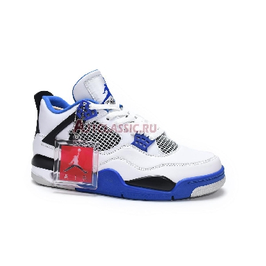 Air Jordan 4 Retro Motorsports 308497-117 White/Game Royal-Black Sneakers