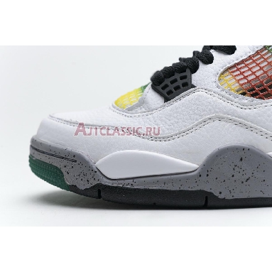 Air Jordan 4 Retro Rasta AQ9129-100 White/University Red/Lucid Green/Black Mens Womens Shoes