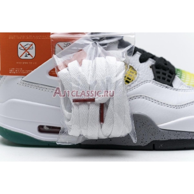 Air Jordan 4 Retro Rasta AQ9129-100 White/University Red/Lucid Green/Black Sneakers