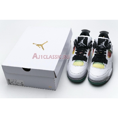 Air Jordan 4 Retro Rasta AQ9129-100 White/University Red/Lucid Green/Black Sneakers