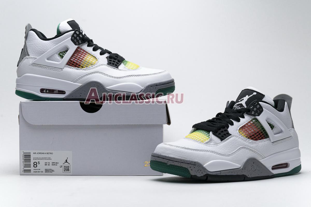 New Air Jordan 4 Retro "Rasta" AQ9129-100 Shoes