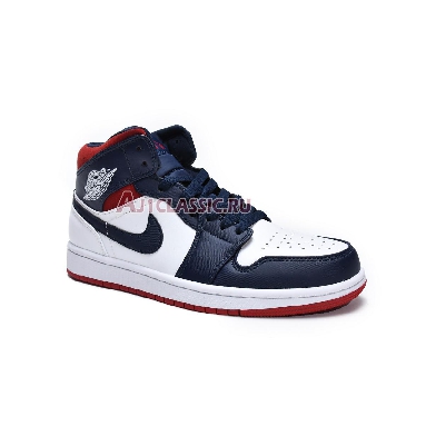 Air Jordan 1 Mid SE Olympic 852542-104 White/Midnight Navy/Varsity Red Sneakers