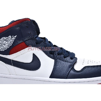 Air Jordan 1 Mid SE Olympic 852542-104 White/Midnight Navy/Varsity Red Sneakers