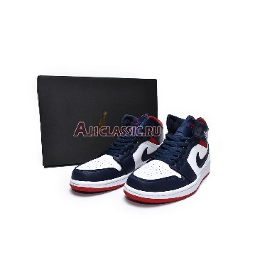 Air Jordan 1 Mid SE Olympic 852542-104 White/Midnight Navy/Varsity Red Sneakers