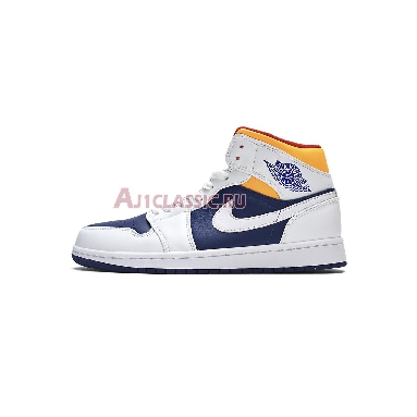 Air Jordan 1 Mid White Deep Royal Blue 554724-131 White/Deep Royal Blue/Track Red/Laser Orange Sneakers