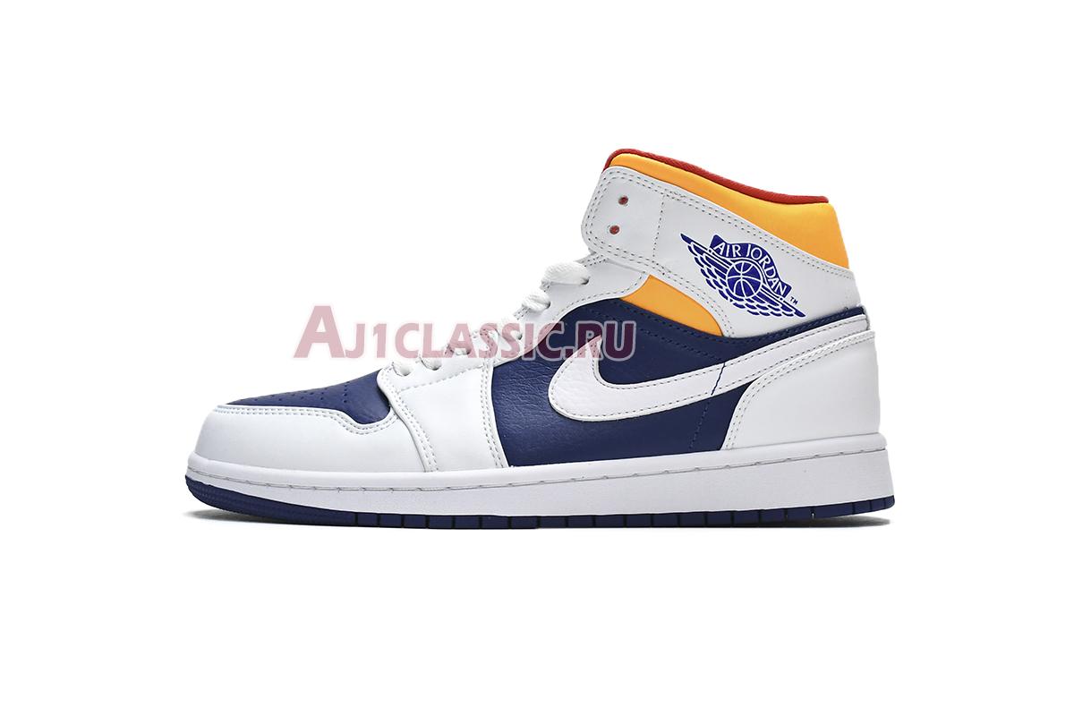 New Air Jordan 1 Mid "White Deep Royal Blue" 554724-131 Shoes