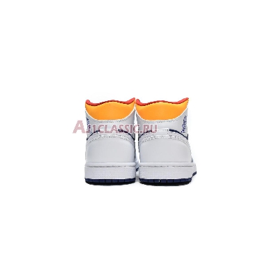 Air Jordan 1 Mid White Deep Royal Blue 554724-131 White/Deep Royal Blue/Track Red/Laser Orange Sneakers