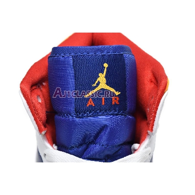 Air Jordan 1 Mid White Deep Royal Blue 554724-131 White/Deep Royal Blue/Track Red/Laser Orange Sneakers