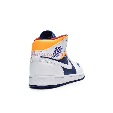 Air Jordan 1 Mid White Deep Royal Blue 554724-131 White/Deep Royal Blue/Track Red/Laser Orange Sneakers