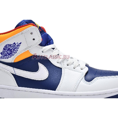 Air Jordan 1 Mid White Deep Royal Blue 554724-131 White/Deep Royal Blue/Track Red/Laser Orange Sneakers