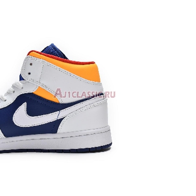 Air Jordan 1 Mid White Deep Royal Blue 554724-131 White/Deep Royal Blue/Track Red/Laser Orange Sneakers