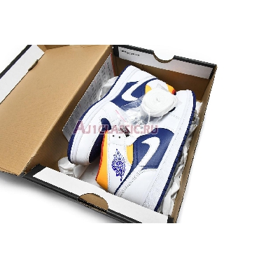 Air Jordan 1 Mid White Deep Royal Blue 554724-131 White/Deep Royal Blue/Track Red/Laser Orange Sneakers