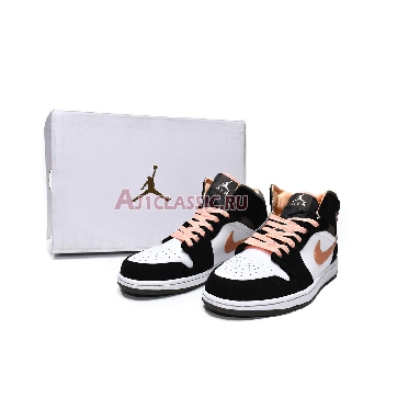 Air Jordan 1 Mid SE Peach Mocha DH0210-100 White/Apricot/Agate/Black Mens Womens Shoes