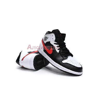 Air Jordan 1 Mid Chile Red 554724-075 Black/Chile Red/White Sneakers