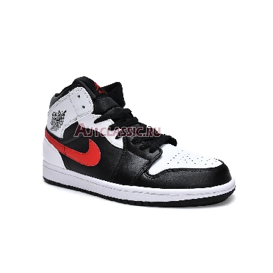 Air Jordan 1 Mid Chile Red 554724-075 Black/Chile Red/White Mens Womens Shoes