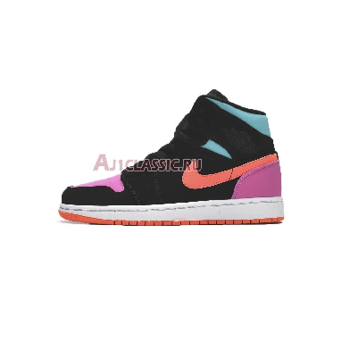 Air Jordan 1 Mid GS Candy 554725-083-02 Black/Total Orange Mens Womens Shoes