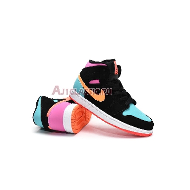 Air Jordan 1 Mid GS Candy 554725-083-02 Black/Total Orange Mens Womens Shoes