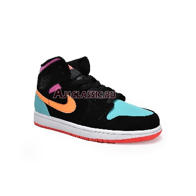 Air Jordan 1 Mid GS Candy 554725-083-02 Black/Total Orange Mens Womens Shoes