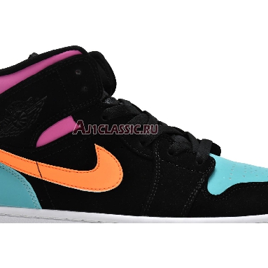 Air Jordan 1 Mid GS Candy 554725-083-02 Black/Total Orange Mens Womens Shoes