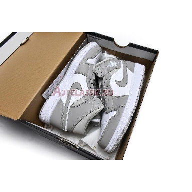 Air Jordan 1 Mid College Grey 554724-082 College Grey/Light Bone/White Mens Womens Shoes