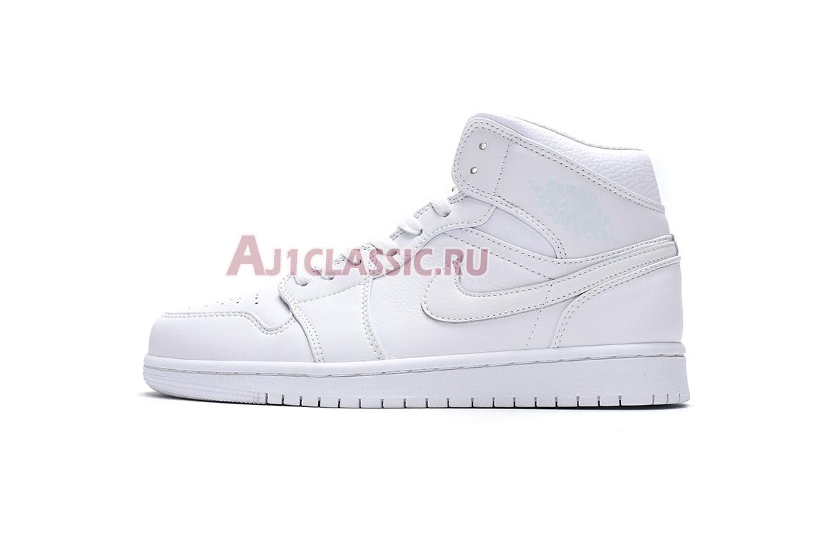 New Air Jordan 1 Mid "Triple White" 554724-129 Shoes