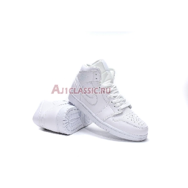 Air Jordan 1 Mid Triple White 554724-129 White/White-White Sneakers