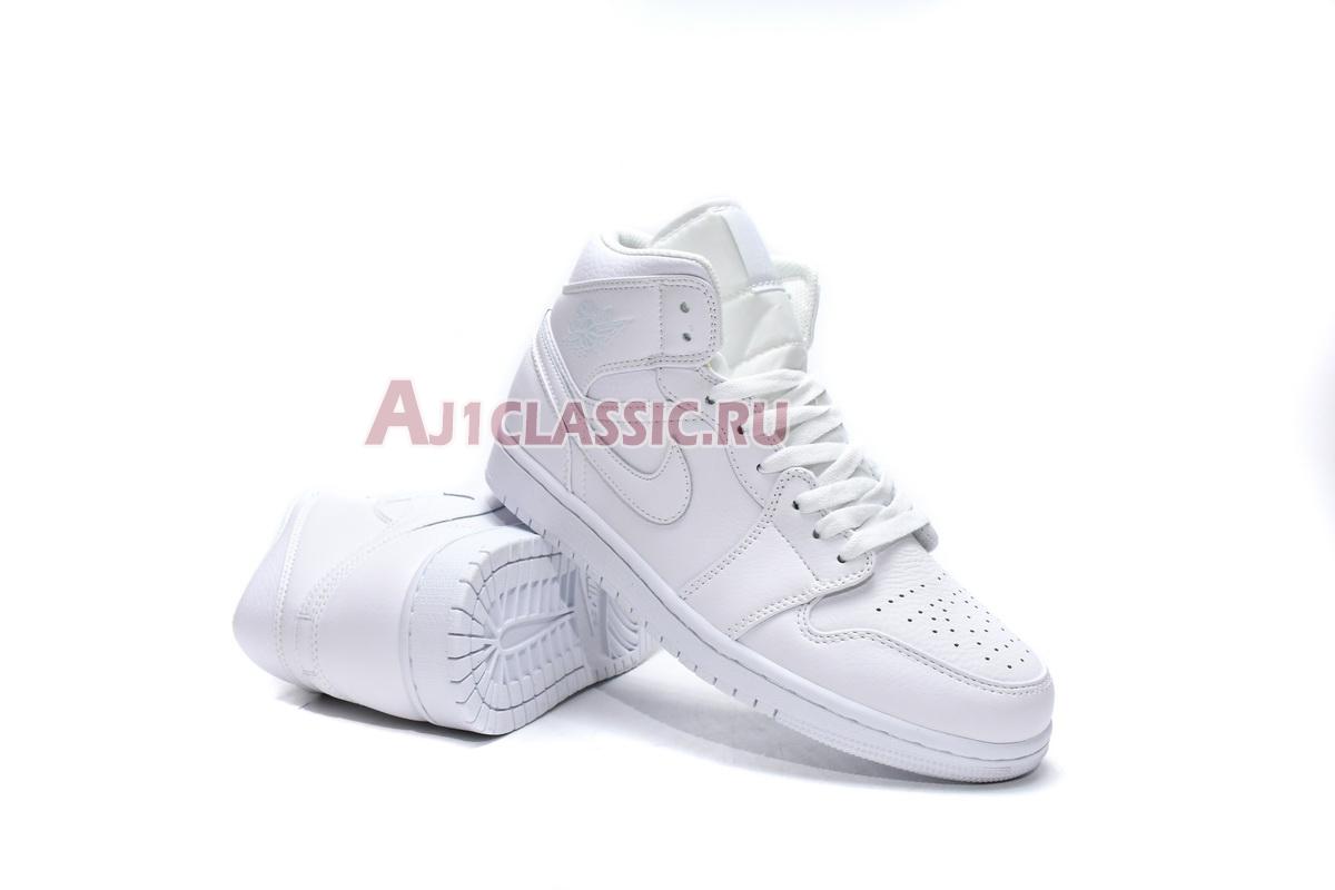 New Air Jordan 1 Mid "Triple White" 554724-129 Shoes