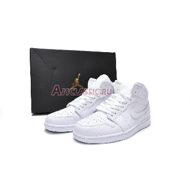 Air Jordan 1 Mid Triple White 554724-129 White/White-White Sneakers