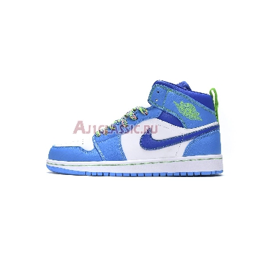 Air Jordan 1 Mid SE Sprite DA8010-400 Dark Powder Blue/Racer Blue/Green Strike Mens Womens Shoes