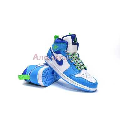 Air Jordan 1 Mid SE Sprite DA8010-400 Dark Powder Blue/Racer Blue/Green Strike Mens Womens Shoes