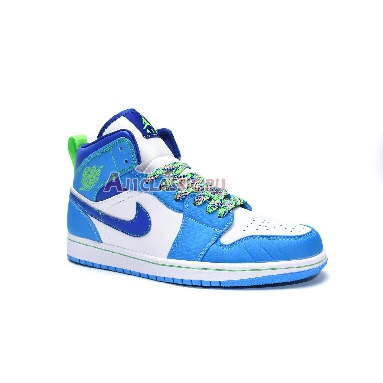 Air Jordan 1 Mid SE Sprite DA8010-400 Dark Powder Blue/Racer Blue/Green Strike Mens Womens Shoes