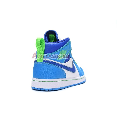 Air Jordan 1 Mid SE Sprite DA8010-400 Dark Powder Blue/Racer Blue/Green Strike Mens Womens Shoes