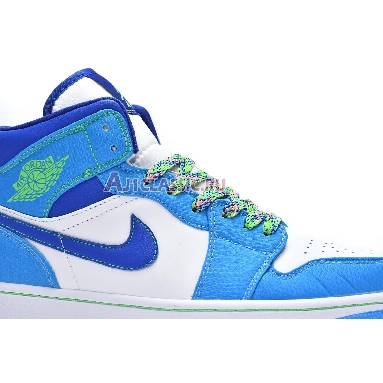 Air Jordan 1 Mid SE Sprite DA8010-400 Dark Powder Blue/Racer Blue/Green Strike Mens Womens Shoes