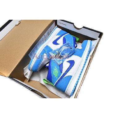 Air Jordan 1 Mid SE Sprite DA8010-400 Dark Powder Blue/Racer Blue/Green Strike Mens Womens Shoes