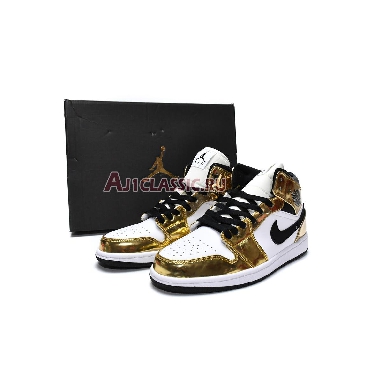 Air Jordan 1 Mid SE Metallic Gold DC1420-700 Metallic Gold/White/Black Mens Womens Shoes