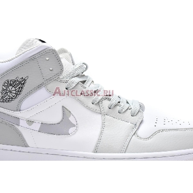 Air Jordan 1 Mid Swoosh Logo - Grey Camo DC9035-100 White/Photon Dust/Grey Fog Sneakers