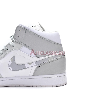 Air Jordan 1 Mid Swoosh Logo - Grey Camo DC9035-100 White/Photon Dust/Grey Fog Sneakers