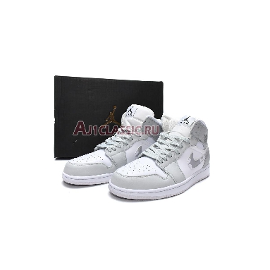 Air Jordan 1 Mid Swoosh Logo - Grey Camo DC9035-100 White/Photon Dust/Grey Fog Sneakers