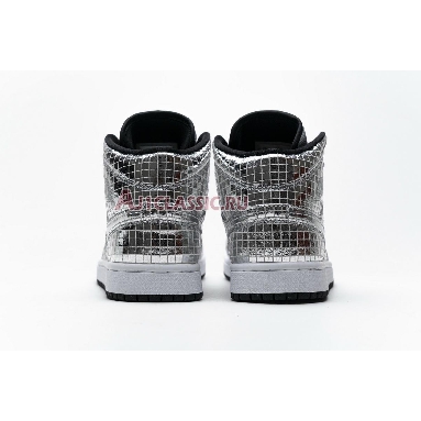 Air Jordan 1 Mid Disco Ball CU9304-001 Metallic Silver/White Sneakers