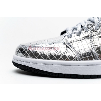 Air Jordan 1 Mid Disco Ball CU9304-001 Metallic Silver/White Sneakers