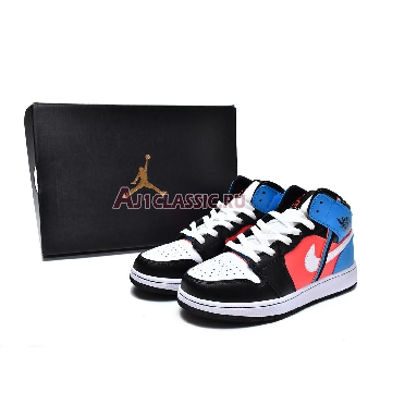 Air Jordan 1 Mid  SE Diamond CV4891-001 Black/White/Blue Orbit Sneakers