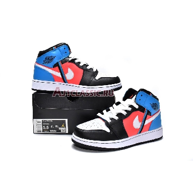 Air Jordan 1 Mid  SE Diamond CV4891-001 Black/White/Blue Orbit Sneakers