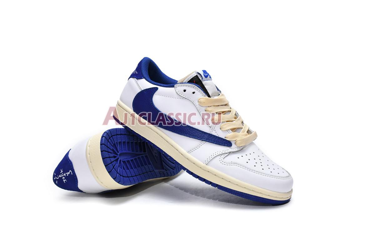 New Travi Scott x Fragment x Air Jordan 1 Low OG "Blue White Barb" DM9868-218 Shoes