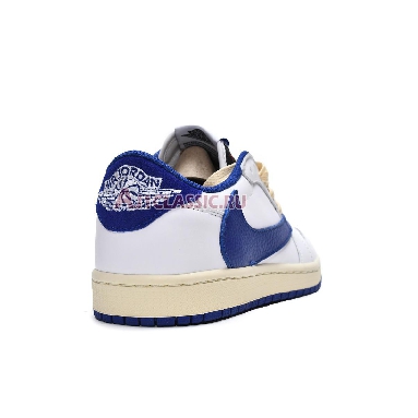 Travi Scott x Fragment x Air Jordan 1 Low OG Blue White Barb DM9868-218 Sail/White/Military Blue Mens Womens Shoes