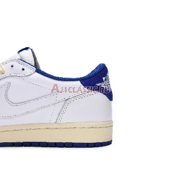 Travi Scott x Fragment x Air Jordan 1 Low OG Blue White Barb DM9868-218 Sail/White/Military Blue Mens Womens Shoes